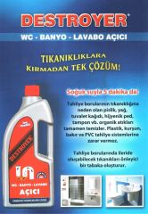 DESTROYER 2 kğ BANYO LAVABO WC GİDER BORUSU AÇICI DÖK-AÇ