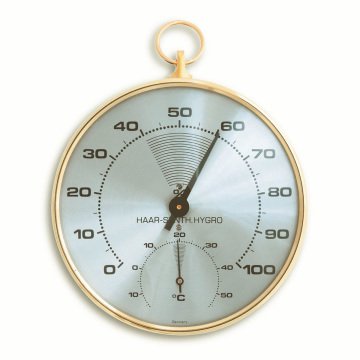 Analog termo-higrometre pirinç kenar halkalı 45.2007
