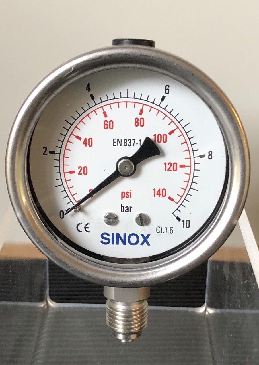 SINOX komple paslanmaz 63 mm alttan çıkışlı manometre