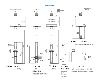 Galltec GC/KC/ZC 200°C ve 25 bar basınca kadar dayanıklı Nem Sensörleri