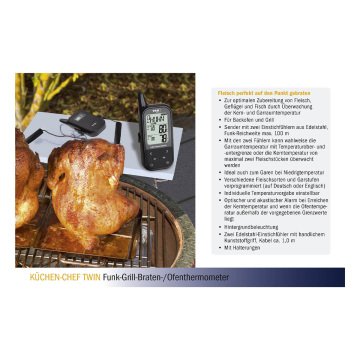 Telsiz Barbekü et/fırın termometre KÜCHEN-CHEF TWIN 14.1511.01