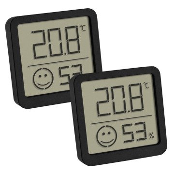 Dijital termo-higrometre konfor seviyeli  siyah 2li 30.5053.01.02