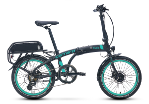 Carraro E-Line Ego 2.1 Elektrikli Katlanır Bisiklet Siyah-Turkuaz