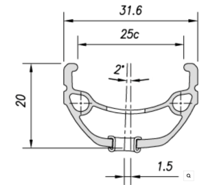 Mach1 Kargo 29'' Jant Çemberi 32 Delik V-Fren Siyah Yüzüklü