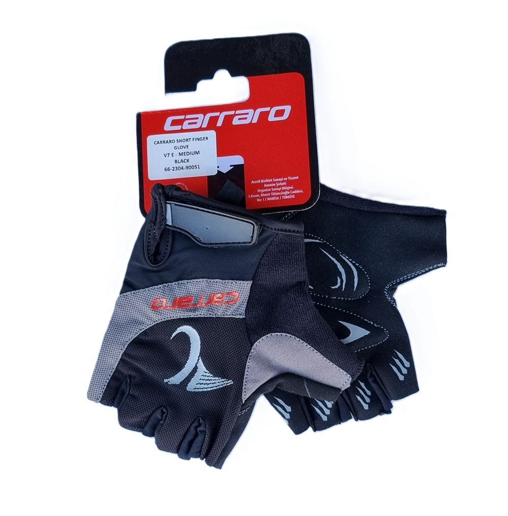 Carraro Kısa Parmak Eldiven V7E Siyah -L Beden-