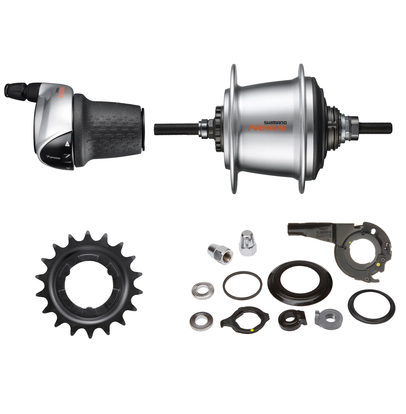 Shimano Nexus SG-C3001-7R 7 Vites Göbek Seti 36H Roller Fren Gümüş