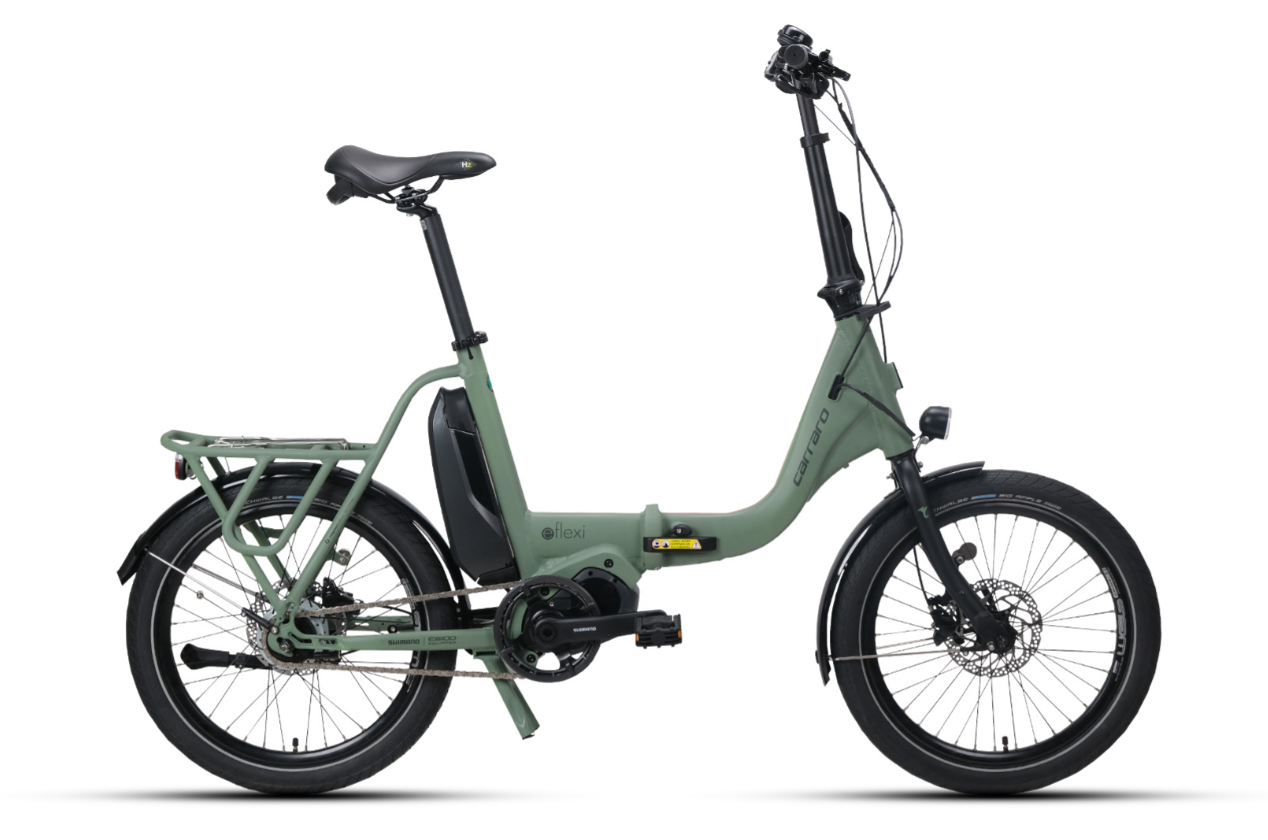 Carraro E-flexi 6.1 Elektrikli Katlanır Bisiklet Mat Yeşil