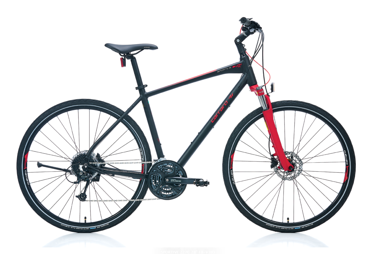 Carraro Sportive 227C Bisiklet -51cm- Mat siyah-Kırmızı