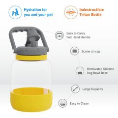 Asobu The Barkley Tritan Su Şişesi ve Köpek Mama Kabı 1500 ml.