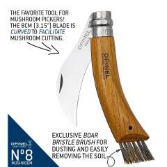 Opinel No 8 Kılıflı Paslanmaz Çelik Mantar Bıçağı