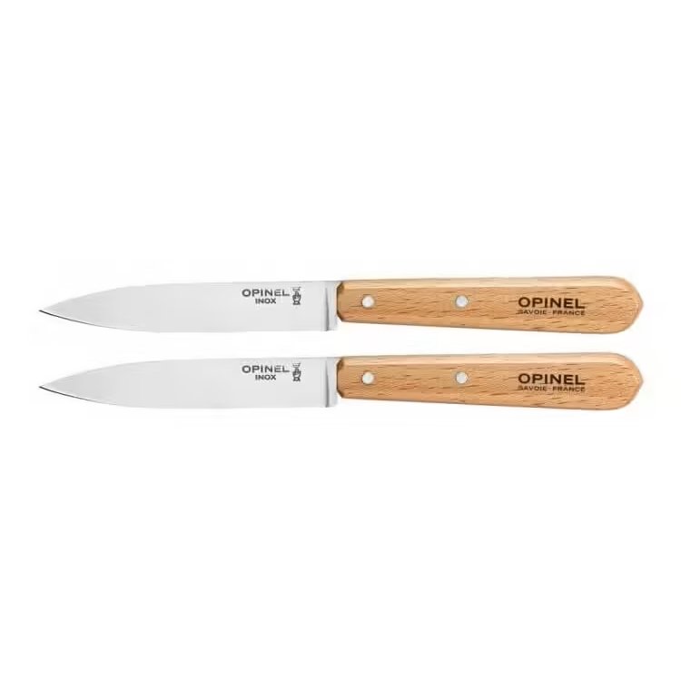 Opinel Les Essentials 2'li Gürgen Saplı Soyma Bıçağı-Naturel*6'lı kutu