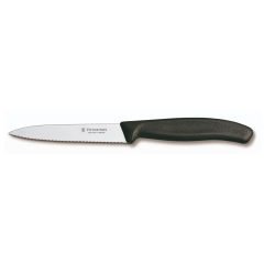 Victorinox Tırtıklı Soyma Bıçağı 10 cm Siyah