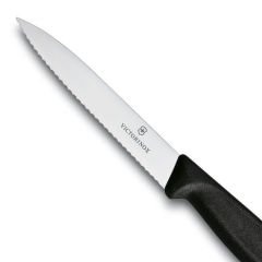 Victorinox Tırtıklı Soyma Bıçağı 10 cm Siyah