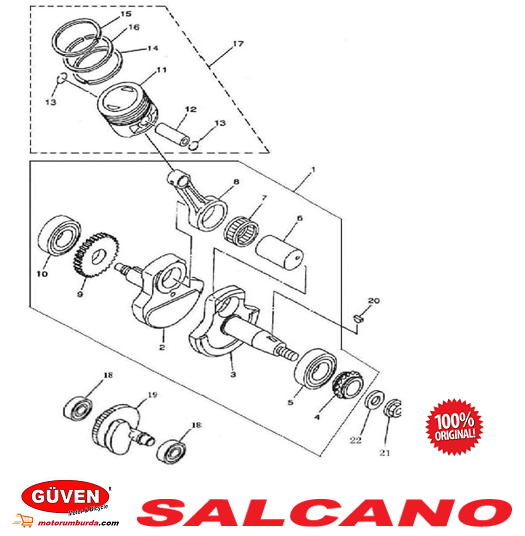 SALCANO PİSTON KOMPLE WOLF S-125