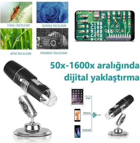 Cilt ve Saç Analiz Cihazı - 1600x Kablosuz Wifi Mikroskop