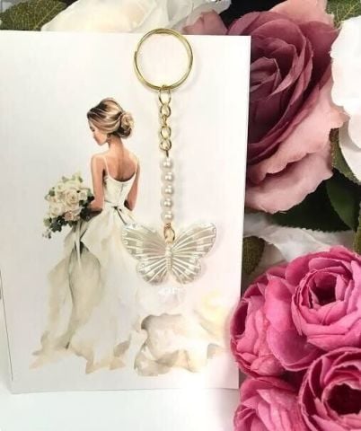 20 Li Kelebek anahtarlık Kartlı Hediyelik
