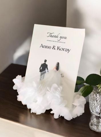 20 Li Kartlı Gelin Damat & Çiçekli mendil Hediyelik