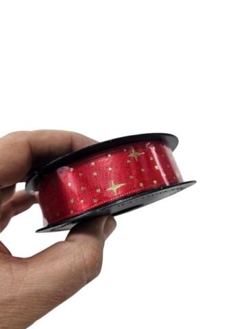 2 Cm (20 Mt.) Yıldızlı Saten Kurdele
