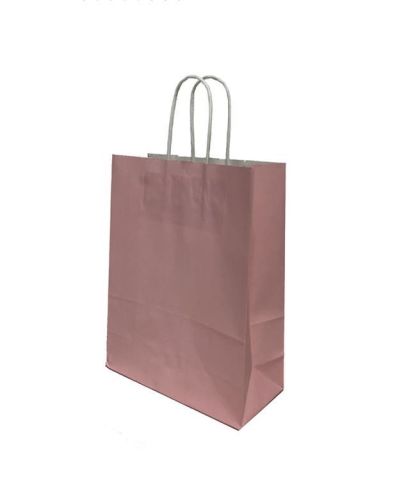 25 Li 18x24 cm Düz Pembe Kağıt Çanta-Poşet