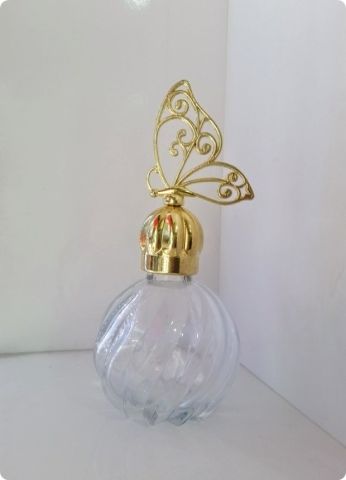 12 li Kelebek Pvc Tepelikli Burgu Top Cam Kolonya Şişesi
