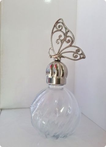 12 li Kelebek Pvc Tepelikli Burgu Top Cam Kolonya Şişesi