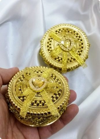 48 Li Süslü İşlemeli Yuvarlak  Pvc Kutu