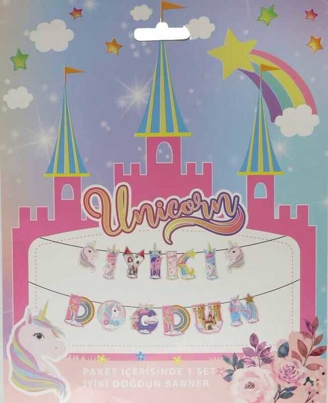 FLAMA UNICORN ŞEKLİNDE İYİKİ DOĞDUN PK:1 KL:120
