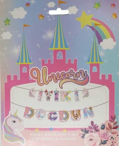FLAMA UNICORN ŞEKLİNDE İYİKİ DOĞDUN PK:1 KL:120