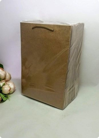 25 Li 17x25 cm Selefonlu Karton Çanta / Poşet Kraft
