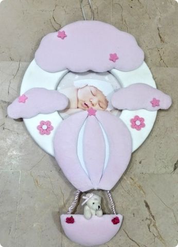 Uçan Balon Bulutlu Ayıcıklı Bebek Kapı Süsü