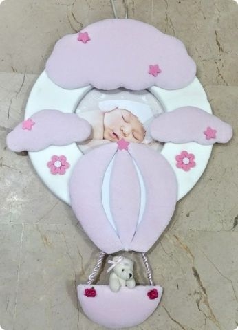 Uçan Balon Bulutlu Ayıcıklı Bebek Kapı Süsü