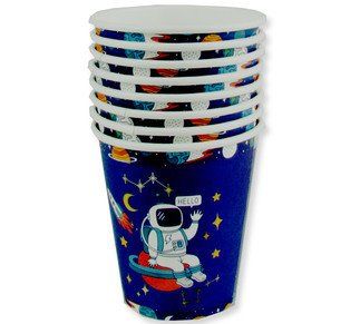 8 Lİ BARDAK ASTRONOT UZAY KARTON 8OZ
