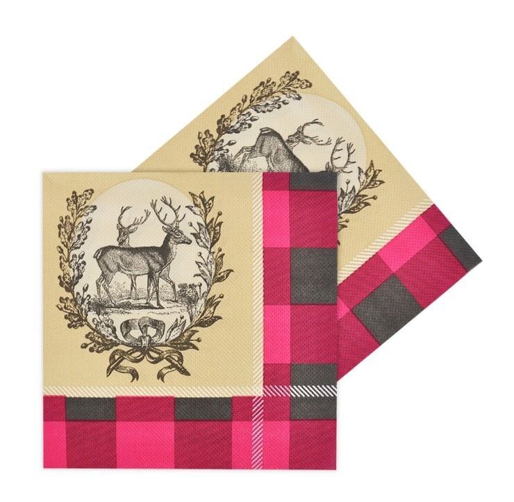 16 lı Pitikareli Geyikli Yılbaşı Peçete 33x33