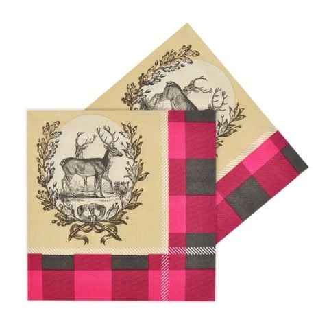 16 lı Pitikareli Geyikli Yılbaşı Peçete 33x33