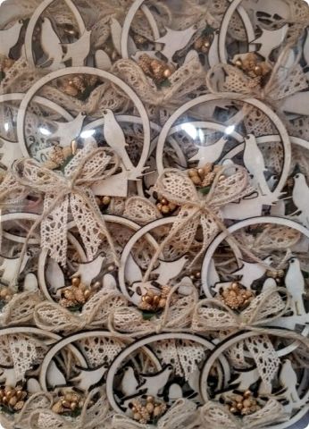 Ahşap Kuşlu Süslü  Magnet (Söz, Nişan, Nikah, Şekeri)