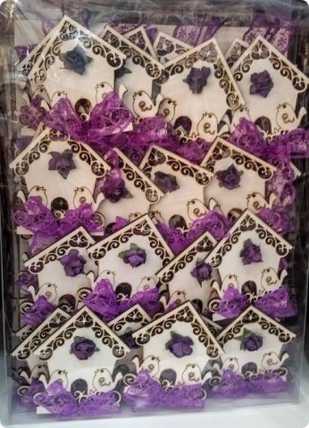 Ahşap Ev Süslü  Magnet (Söz, Nişan, Nikah, Şekeri)