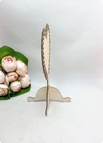 Desenli Ahşap Ayaklı Masa Üstü İsimlik (Söz,Nişan,Nikah Masası)