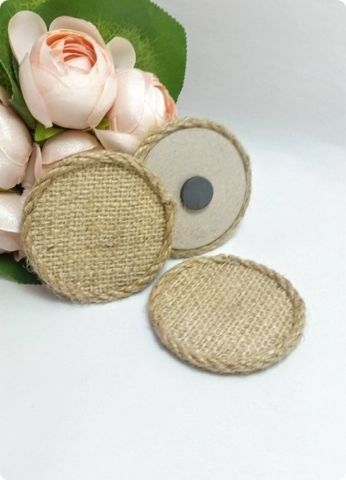100 Lü Çuval Yuvarlak Jüt Magnet / Boş  (Söz, Nişan, Nikah, Şekeri)