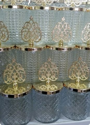 12 li Güneş Tepelikli İçi Boş Kristalize Bardak/Şekerlik