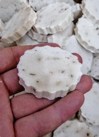 Yuvarlak Lavanta Kokulu Çoklu Köşeli Beyaz Sabun (6x1cm)