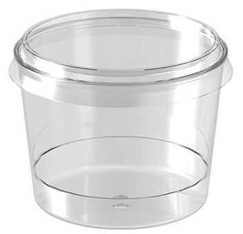 10 LU 250CC YUVARLAK KAPAKLI ŞEFFAF MİKA KASE ( MAGNOLİA )