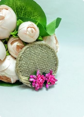 100 Lü Çiçekli Yuvarlak Çuval Magnet / Boş  (Söz, Nişan, Nikah, Şekeri)