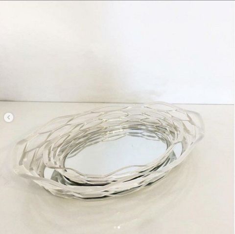 Oval Akordiyon Lazer Tepsi