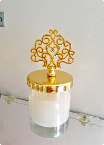 10 lu Hayat Ağacı Metal Tepelikli Cam Bardak Mumluk Nikah Şekeri