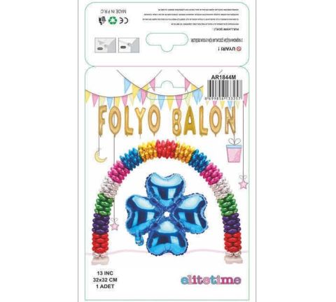 FOLYO BALON KALP ÇİÇEK MAVİ 13 INC PK:1 KL:400