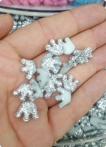 100 Lü 1 Cm Gümüş Pvc Taç Süsleme Objesi
