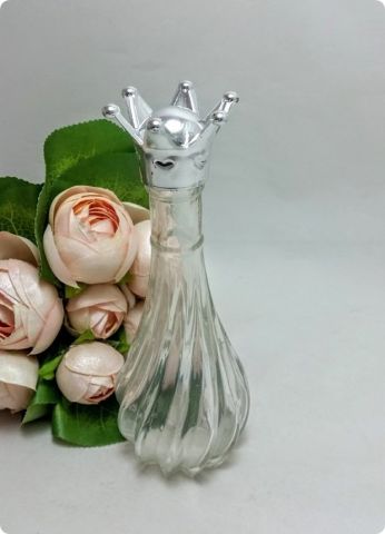 20 li Metalize Taç Kapaklı Burgu İksir Cam Şişe Nikah Şekeri