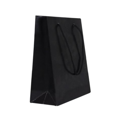 25 Li 20x25 Cm Düz Siyah Körüklü Karton Çanta / Poşet