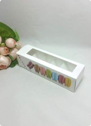 20 Li Baskılı Makaron-Kurabiye Karton Kutusu  (katlanmamış - de monte)