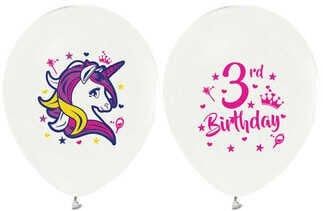 BALON UNICORN 3 YAŞ 12'' BYZ PK:100 KL:50